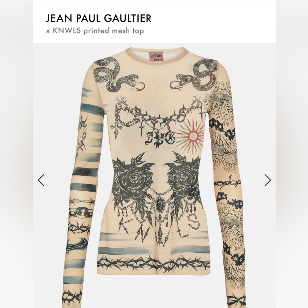 JEAN PAUL GAULTIER
x KNWLS printed mesh top